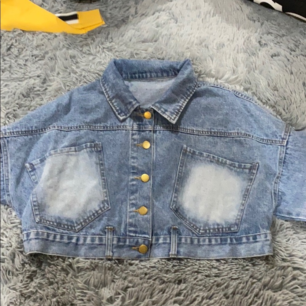 Crop jean jacket